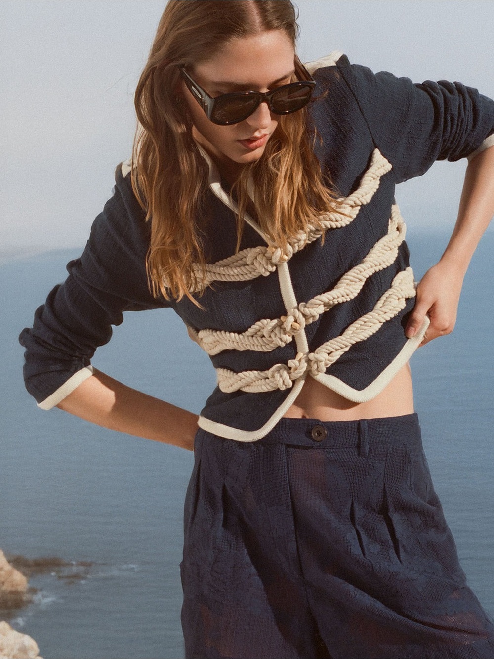 ALIX OF BOHEMIA Rowan Deep Sea Jacket in Sea Blue Sz L